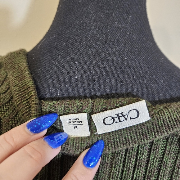 Cato Olive Green Knit Midi Dress - Picture 2 of 3